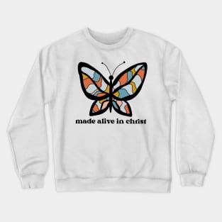 Made Alive in Christ abstract butterfly design Crewneck Sweatshirt